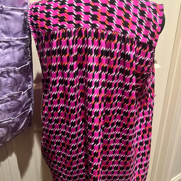 INC NWT Large Pink Multi Colored Sleeveless Blouse $69 Retail - Picture 2 of 5